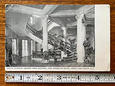Vintage Postcard Grand Stairway New Monmouth Hotel Spring Lake Beach New Jersey  • $7.99