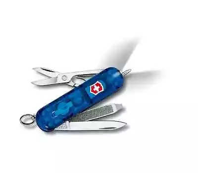 Victorinox SAK Pocket Knife With LED Light And Pen SIGNATURE LITE Sapphire Boxed • $49.99