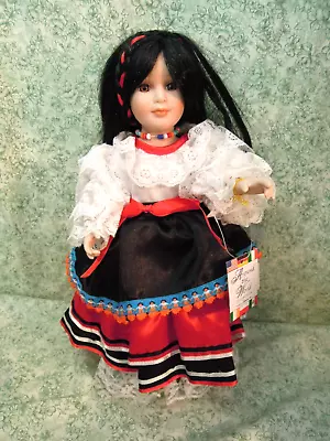 Hd-541  Ethnic Porcelain/cloth Doll -  MEXICO -Around The World Collection • $5