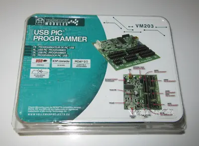 Velleman Assembled VM203 USB PIC Programmer Microchip Micro Controller & Book • $29.95