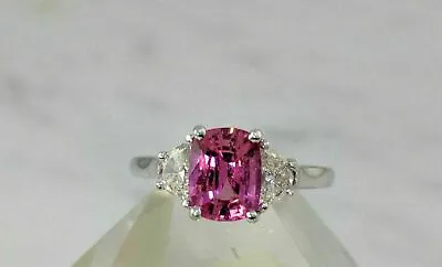 $180.76 • Buy 3Ct Cushion Cut Pink Sapphire Women's Engagement Ring 14K White Gold Finish.
