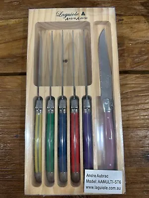 Laguiole By Andre Aubrac AAMULTI-ST6 6 Pc Steak Knife Set Sealed RRP $65.95 • $55