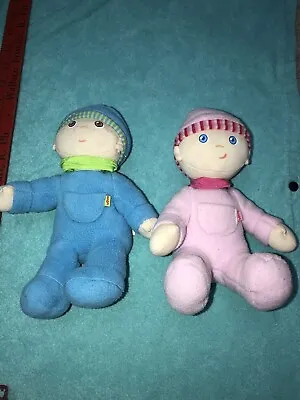 Lot Of 2 Cloth My First Dolls Blue And Pink Haba Brand 9” Germany • $12