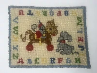 Vintage Dollhouse Miniature Petite Point Children’s Alphabet Rug 1:12 • $49