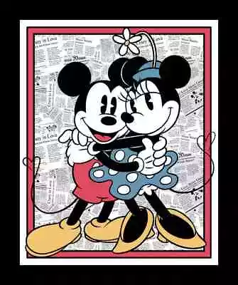 DISNEY MICKEY AND MINNIE MOUSE PANEL 100% COTTON 90cms X 112cms • £10