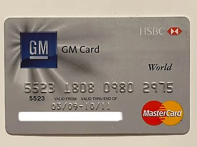 General Motors GM Card World Credit Card▪️2011 Exp▪️HSBC Bank Nevada▪️MasterCard • $24.99