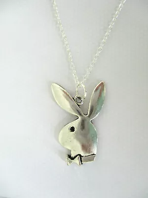 £3.99 • Buy  Playboy Bunny Rabbit Pendant Necklace. Sterling Silver Chain Stamped 925