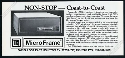 1981 TEI Microframe S100 Computer System Photo Vintage Print Ad • $8.09