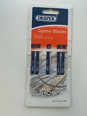 £7.99 • Buy JigSaw Blades For Wood, Draper 41483 62mm 12TPI Tungsten Alloy Steel, X 5pcs