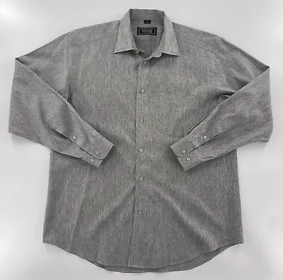 Versace Classic V2 Men's Long Sleeve Button Down Dress Shirt Gray Size 17 • $47.96