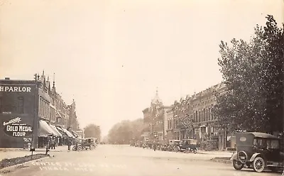 Ithaca Michigan~Center Street~Victrolas~Undertaking~Gold Medal Flour~c1913 RPPC • $29.05