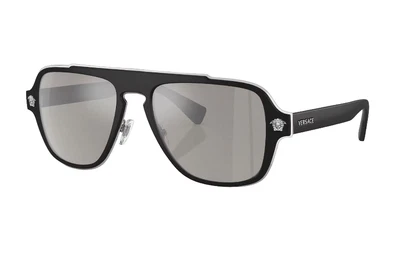 $286.95 • Buy Mens Versace Sunglasses Ve2199 Matt Black/ Light Grey Mirror Silver Sunnies