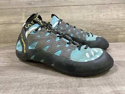 La Sportiva 10QTU Tarantulace Climbing Shoes Outdoors Gray Blue Mens Size 8.5 • $49