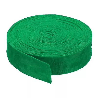 1.2  Cotton Twill Tape 10 Yards Cotton Bias Herringbone Webbing Green • $11.98