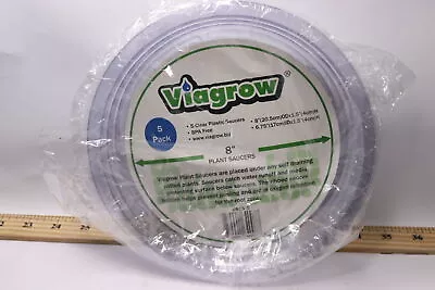 (5-Pk) Viagrow Saucer Clear Plastic 8  V8CS-5 • $5.80