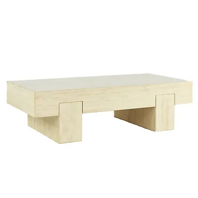 Mid Century Italian Travertine Coffee Table • $5495