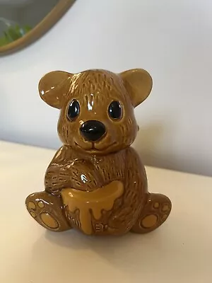 Vintage Ceramic Brown Honey Pot Bear With Honey Dipper - Taiwan • $16.99