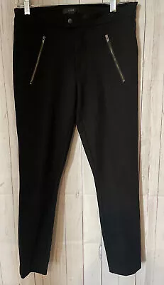 J Crew Snap Front Ponte Slim Pixie Black Pants Style B3985 Women’s Size 4R • $17.95