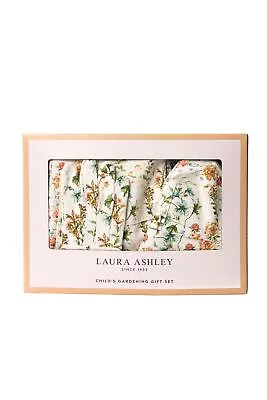 Laura Ashley Childrens Garden Gift Set Apron Kneeler Garden Gloves & Sun Hat • £37.99