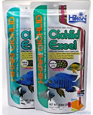 Hikari Cichlid Excel Pellets Floating Mini Medium 57g 250g Herbivorous Malawi • £5.25