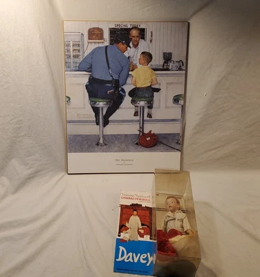 $5 • Buy Norman Rockwell Vintage Porcelain Doll Davey Christmas Santa & The Runaway 