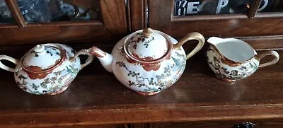 £24.99 • Buy Noritake Tea Pot Sugar Bowl & Milk Jug Set Gilded Beautiful  Scenery £24.99p See