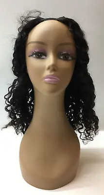Kinky Women Curly 16” U Part Lace Human Brazilian Hair Curly Wig Black • $48.77