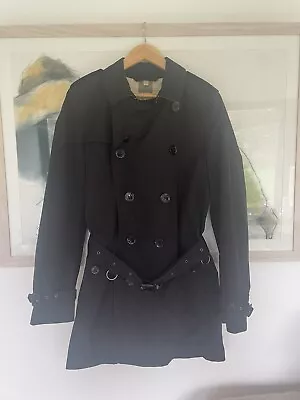 £225 • Buy Burberry Brit Rrp £790 Black Trench Belted Coat Nova Check S Rain Mac Heritage 