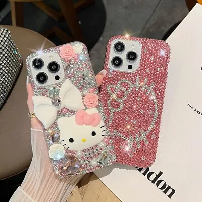 For IPhone 15 14 Pro Max 13 12 11 X XR 3D Bling Sparkle Hello Kitty Diamond Case • $21.65