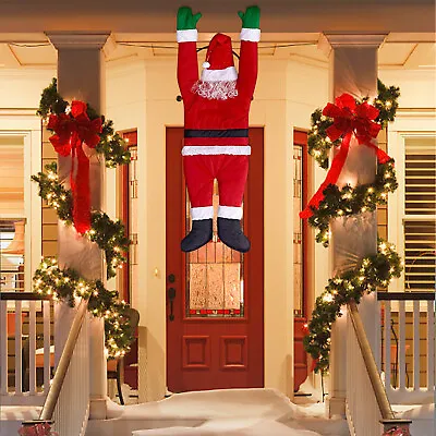 $14.99 • Buy Christmas Hanging Santa Claus Yard Climbing Xmas Party Decoration Indoor Outdoor