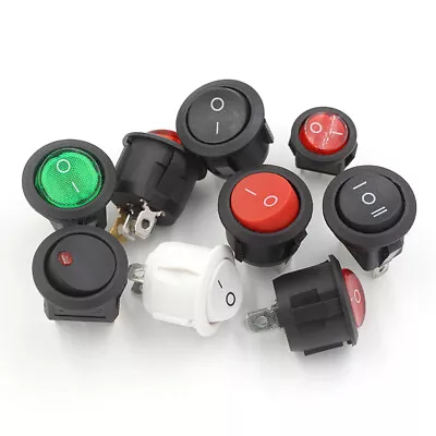 6A/250V 10A/125V Push Button Power Switch LED ON/OFF Round Rocker Toggle Switch • $2.19