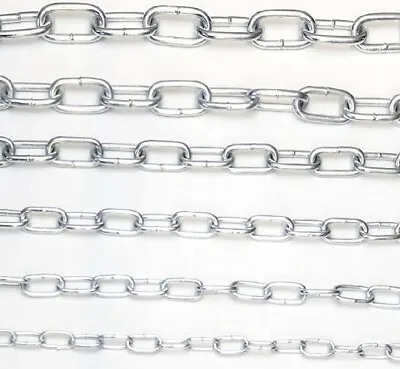 BZP Chain Strong Heavy Duty Steel Chain Bright Zinc Plated Side Welded Security • £4.99