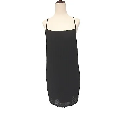 Vtg 90s Vivienne Tam Womens Dress 1/S Black Accordion Pleat Mini Sleeveless • $58.77