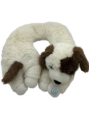 Healthtouch Dog Vibrating Neck Pillow Travel Soft Brown White • $12.99