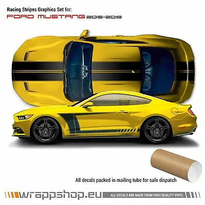  Set Of Stripes Over The Top & Accent Side Graphics For Mustang 2015 - 2019 • $83.21