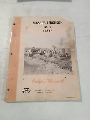 Vintage 1958 Massey Ferguson No 3 Bailer Owners Manual  • $9.95