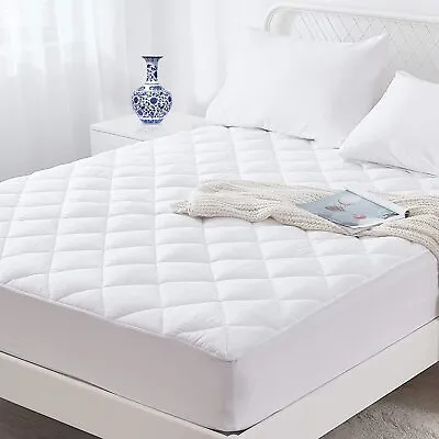 Mattress Pad Deep Pocket Luxury Soft Quilted Mattress Topper Up To 16  All Sizes • $18.99