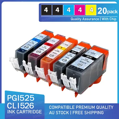 20x Ink PGI- 525BK CLI 526 Ink For Canon Pixma MG5150 MG6150 MG5350 Cartridge • $33.90