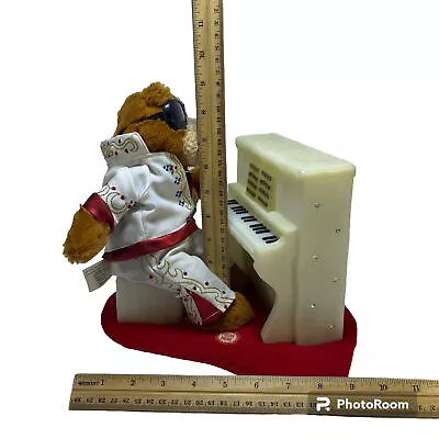 Elvis Presley Musical Animation Teddy Bear With Piano & Singing Christmas Dect. • $25.50