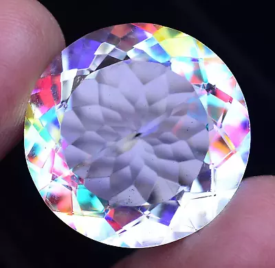 54.00 Ct Natural Rainbow Mystic Quartz CERTIFIED Untreated Round Loose Gemstone • $0.99