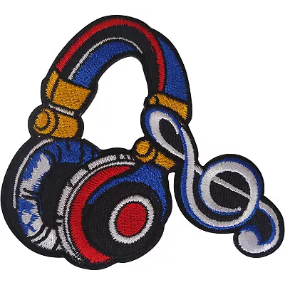 £2.99 • Buy Music Note Headphones Patch Iron Sew On T Shirt Bag Jacket Cap Embroidered Badge
