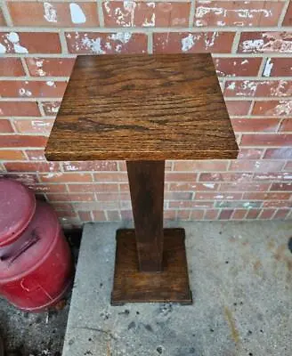 Vintage Oak Plant Stand Fern Table Handmade Pedestal Footed 36  • $189.99