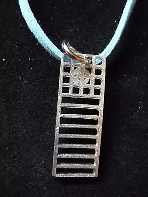 Mackintosh Chair Back Fine English Pewter On A 18  Blue Cord Necklace Codew19 • £7.99