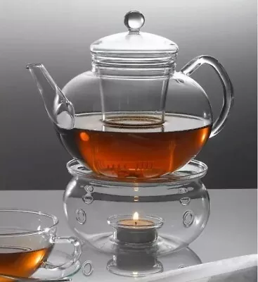 Sh6 Modern Glass Teapot Warmer Stand ONLY By Jenaer Glas Germany Tealite Candle • $26.99