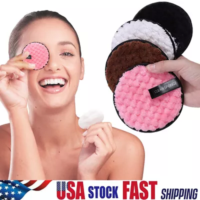 5Pcs Cleansing Make Up Pads Reusable Washable Microfibre Puff Eco Face Large US • $9.49