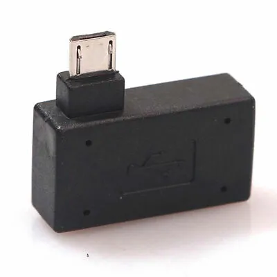 Micro USB OTG Right-Angle Adapter Converter With Micro USB Power Port F Android • £3.95