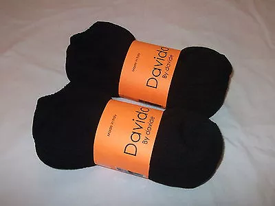 Davido Mens Socks Ankle Low Cut 100% Cotton Made In Italy Black-8 Pair Size 9-11 • $18.50