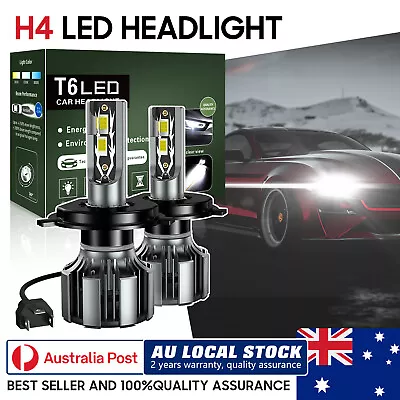 H4 9003LED Headlight6000K Kit For Toyota Hilux KUN26 Ute 3.0 D-4D 4WD 2006-2015 • $46.99