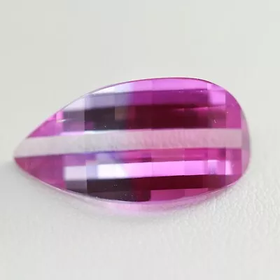 13.22ct Recrystallized BiColor Pink/White Sapphire Fancy Shape 22x11 Lab Grown  • $247