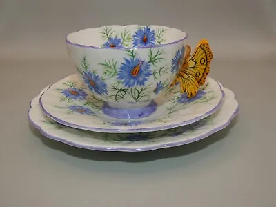 £349.95 • Buy Rare 1930's Aynsley Blue Cornflower Trio - Butterfly Handle Cup Saucer Plate #4